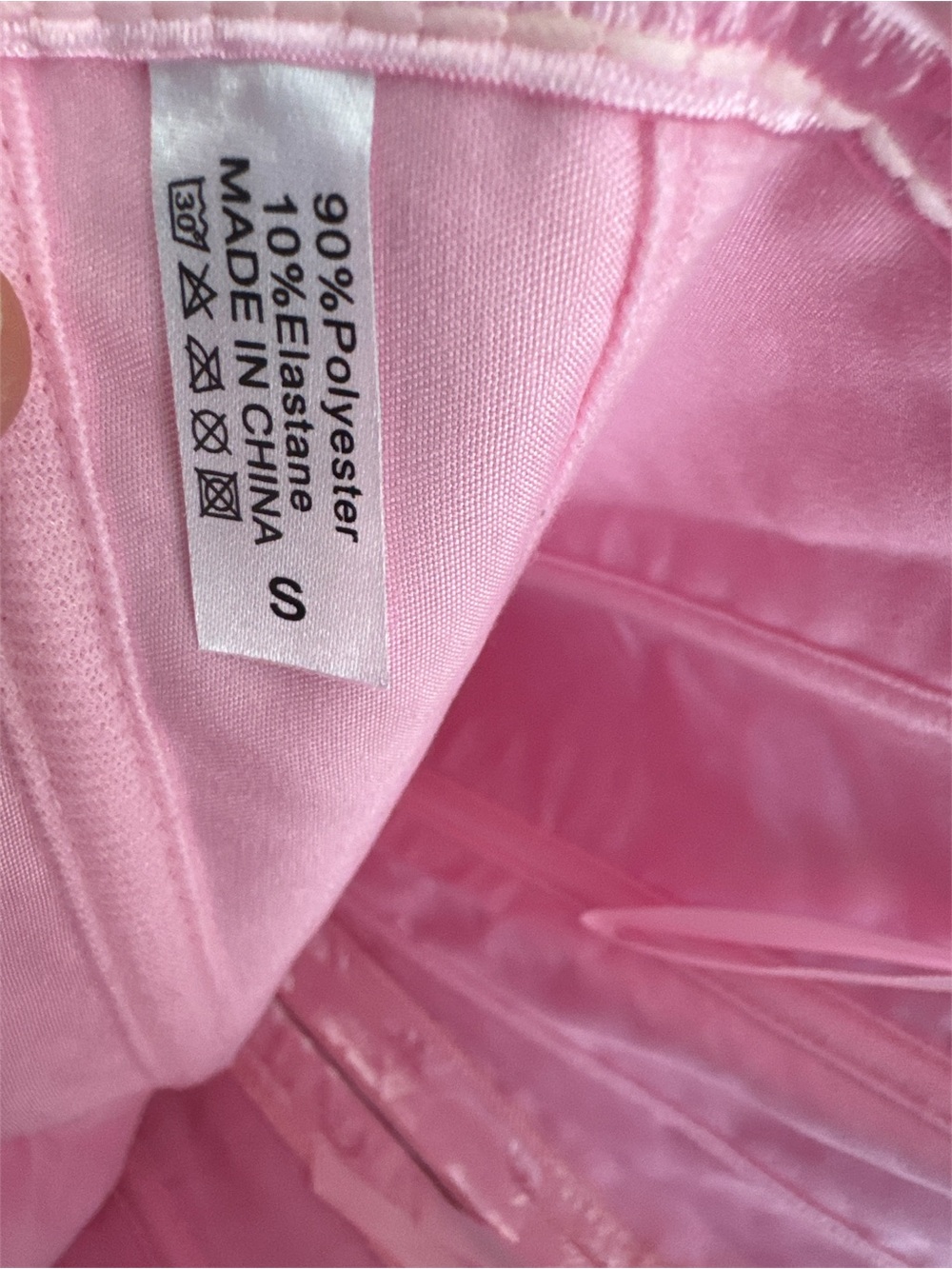 Pink Lace-Up Satin Corset Bustier - Picture 3 of 3